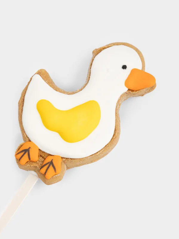 Пряник, 40 гр, глазированный, шоколадный, на палочке, бело-желтый, Гусь, Prani, image-2