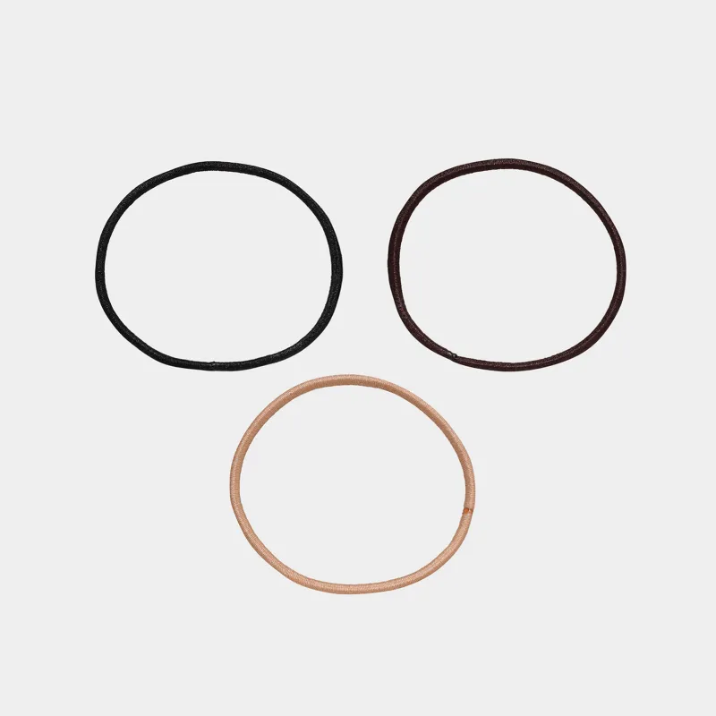 Резинка для волос, 4 см, 24 шт, полиэстер, черная/коричневая/бежевая, Basic