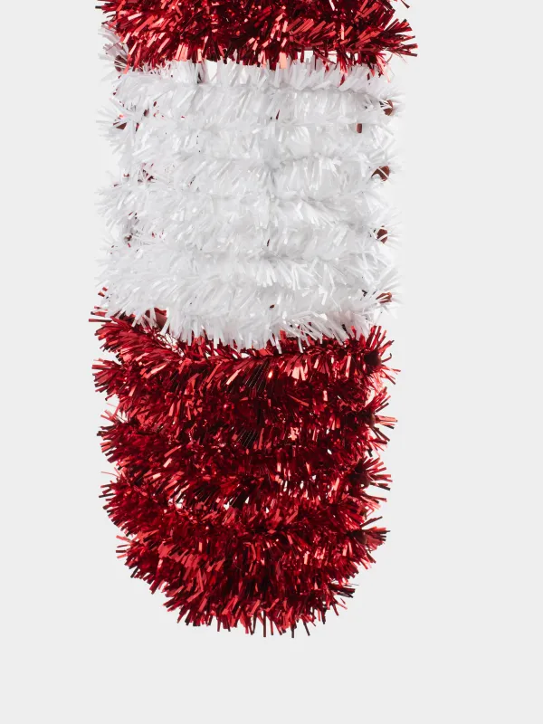 Украшение декоративное, 40 см, мишура/пластик, красно-белое, Леденец, Tinsel decor, image-2