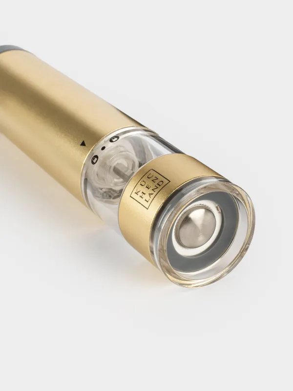 Мельница для специй, 22 см, электрическая, металл/пластик, LED W, золотистая, Piquant, image-2