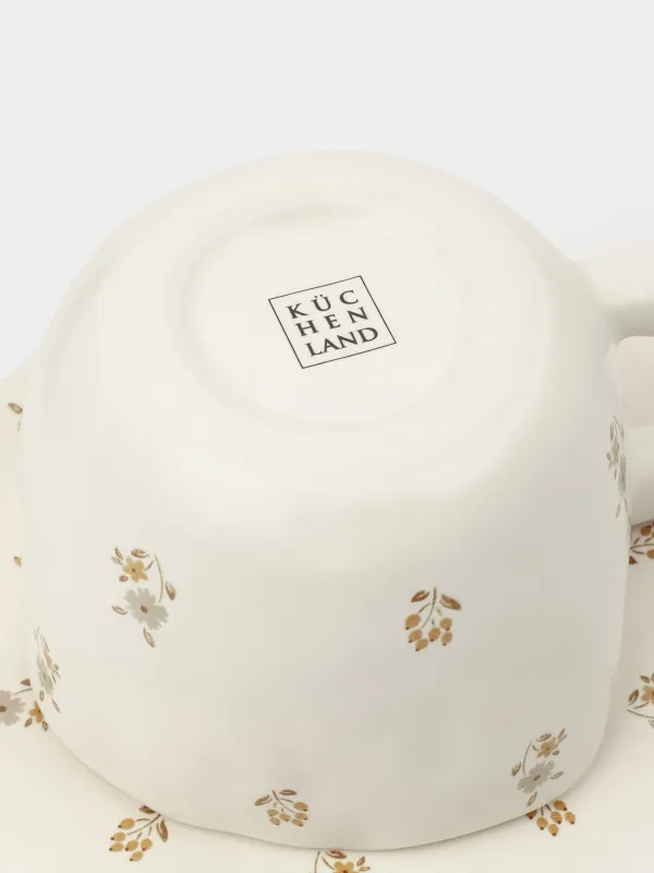 Пара чайная, 1 перс, 2 пр, 460 мл, керамика D, молочная, Винтажные цветы, La flore, image-6