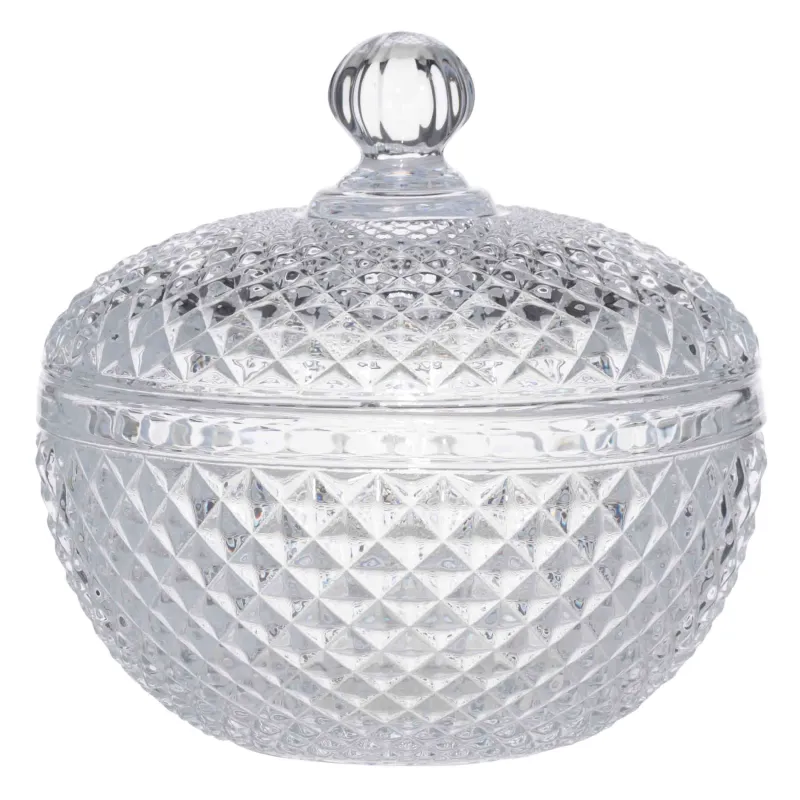 Конфетница, 12х12 см, 380 мл, с крышкой, стекло Р, Naiad