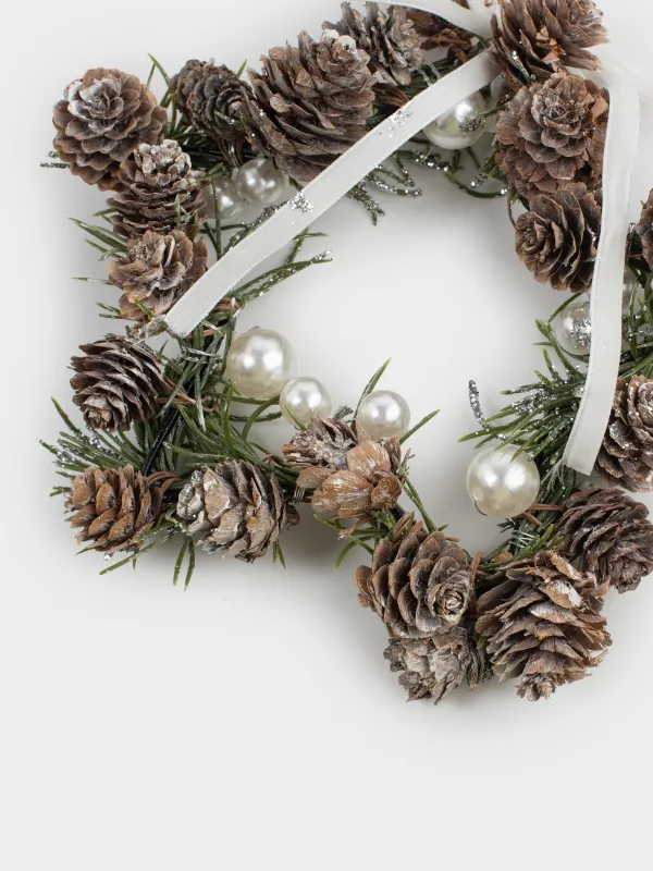 Венок декоративный, 9/18 см, пластик/металл, Conifer delice, image-2