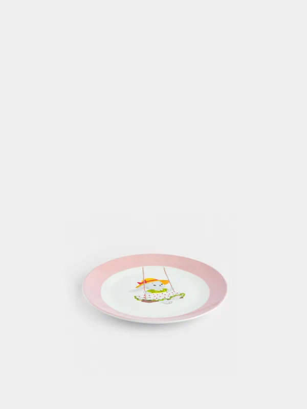 Тарелка закусочная, 19 см, Крольчиха на качелях, Ideas life, image-1