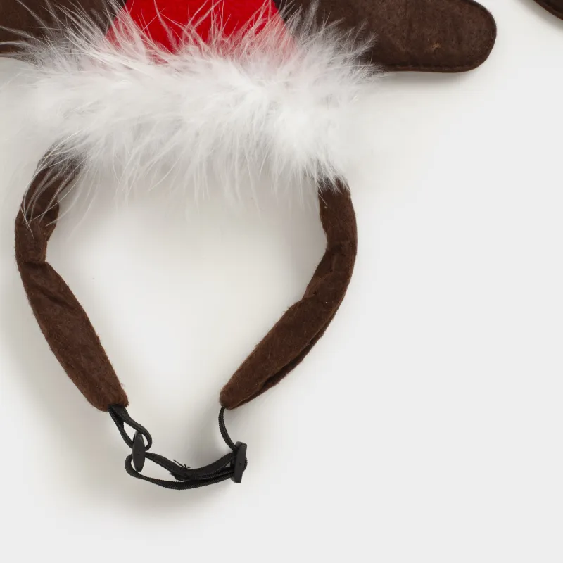 Ободок карнавальный для собак, 32х28 см, полиэстер, коричневый, Оленьи рожки, Christmas pet, image-1