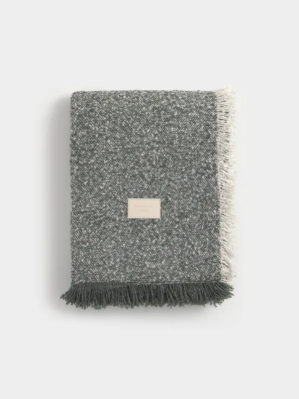 Плед, 130х170 см, с бахромой, акрил/полиэстер, зеленый, Acrylic, image-0