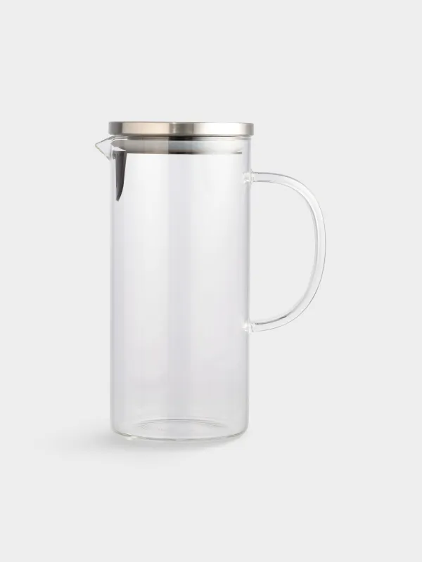 Кувшин, 1,2 л, с крышкой-фильтром, стекло Б/сталь, Classic, image-1