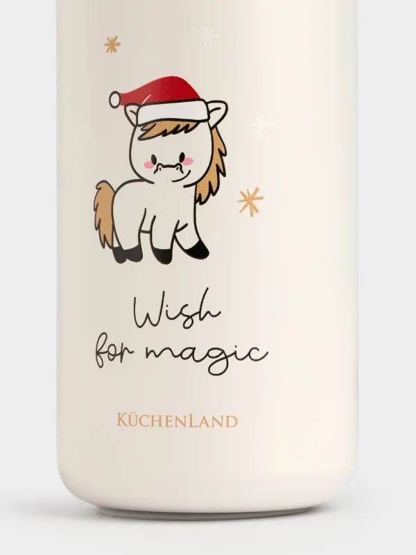 Термос детский, 320 мл, с трубочкой, сталь/пластик, бежевый, Лошадка, Cute vessel, image-3