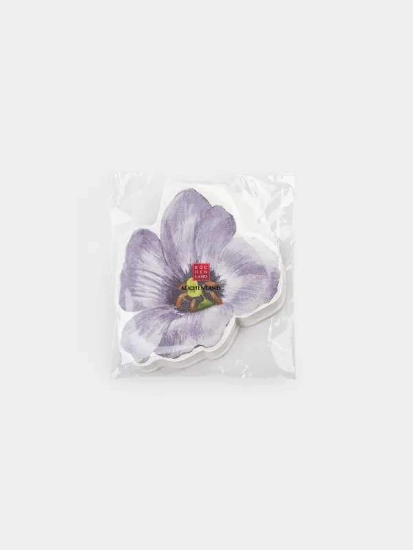 Салфетки бумажные, 30х30 см, 20 шт, фигурные, фиолетовые, Цветок, Bloome, image-3