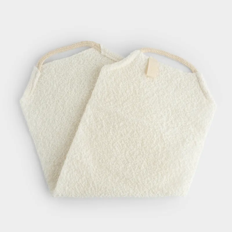 Мочалка-лента для мытья тела, 45х19 см, отшелушивающая, полиэстер/нейлон, молочная, Unique spa