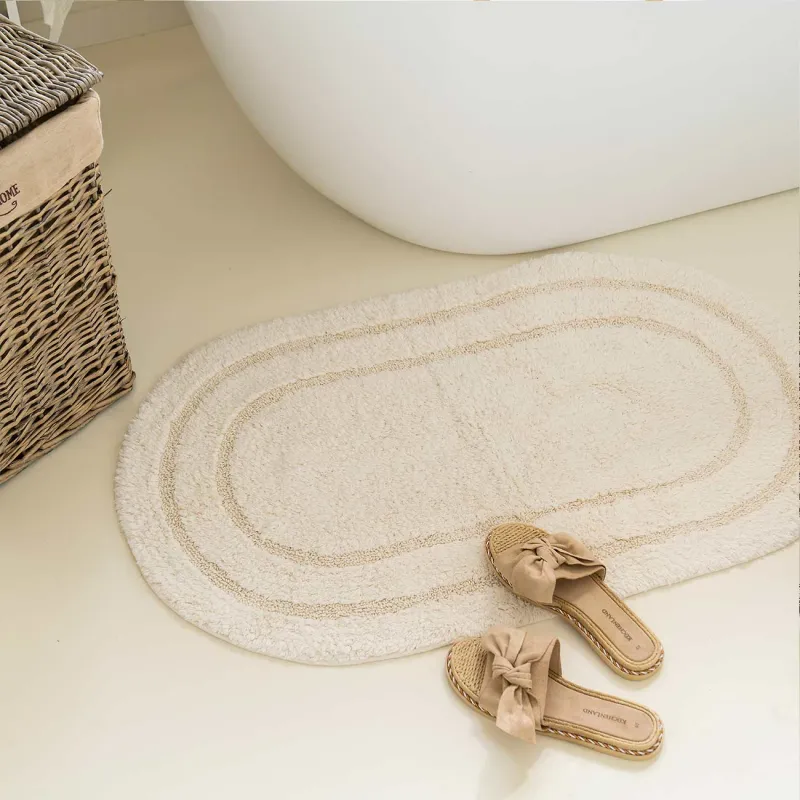 Коврик, 60x100 см, овальный, хлопок, молочный, Metric, image-2