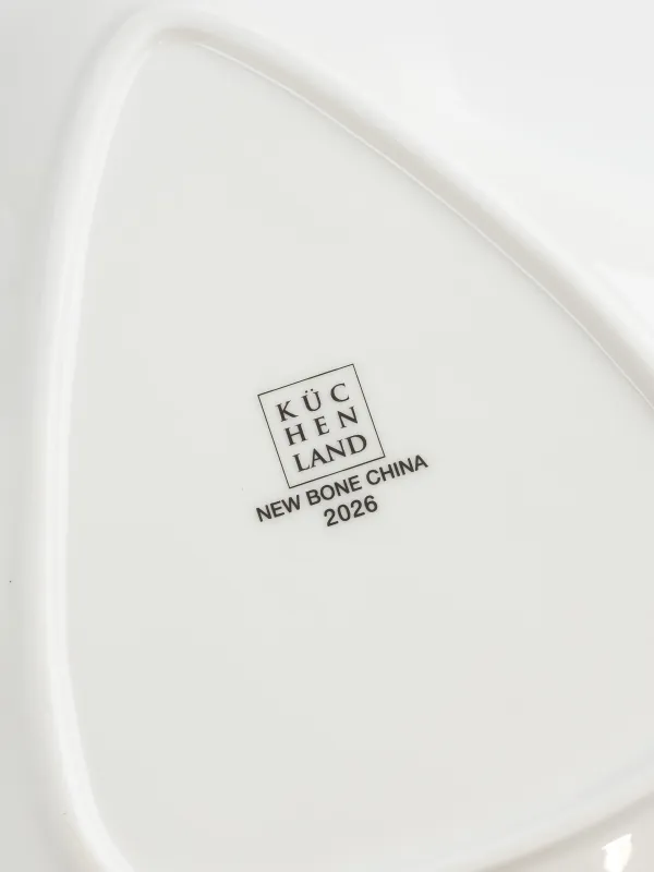 Блюдо, 23х20 см, фарфор N, бело-зеленое, Праздничная ель, Christmas lace, image-5