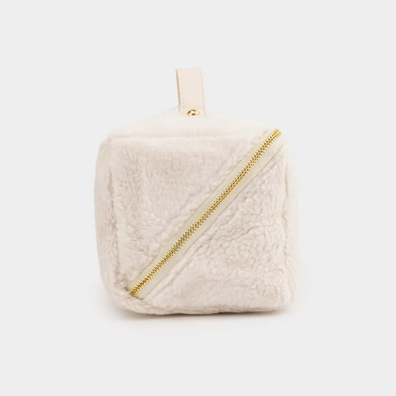 Косметичка, 28х12 см, с ручкой, полиэстер, молочная, Curled, image-3