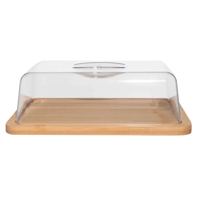 Блюдо с крышкой, 23x17 см, бамбук/пластик, прямоугольное, Bamboo