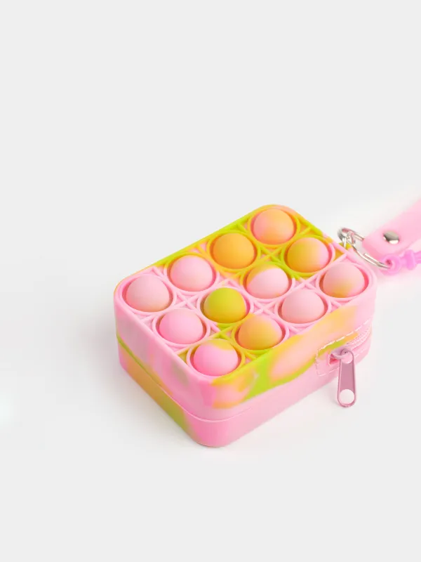 Игрушка-антистресс Pop-it, 8х5 см, силикон, цветная, Кошелек-брелок, Pop-it, image-3