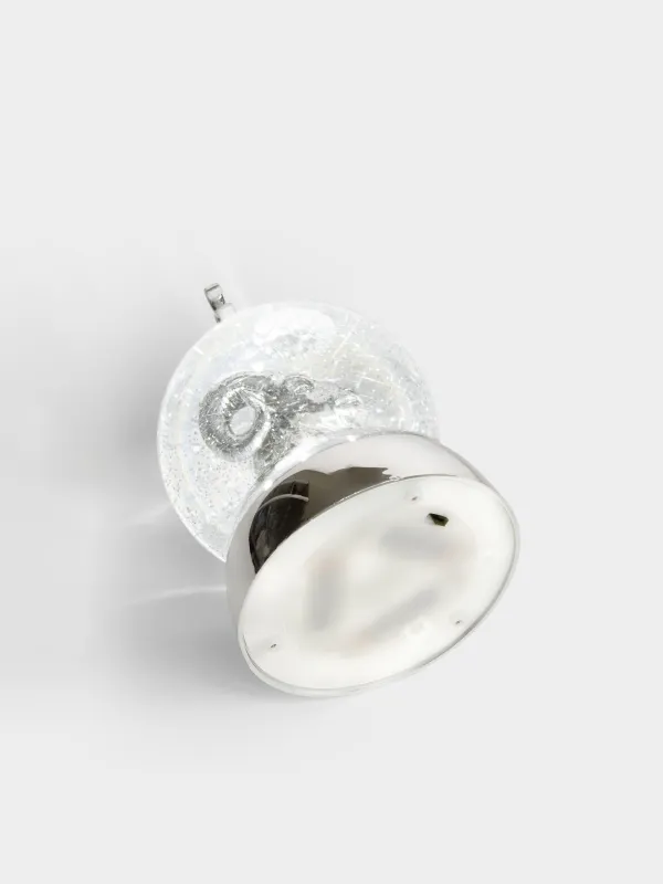 Снежный фонарь, 18 см, с подсветкой, Коза в шаре, Silver style, image-3
