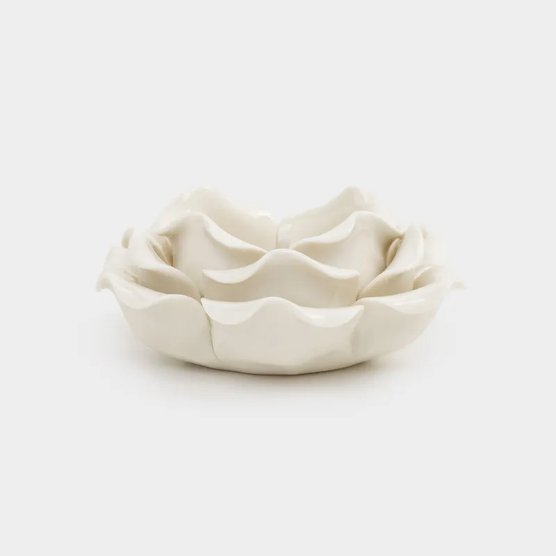 Подсвечник, 9 см, для чайной свечи, фарфор P, молочный, Роза, Rose, image-2