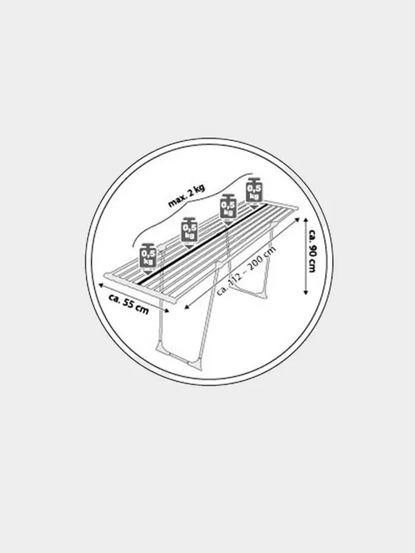 Сушилка для белья напольная, 200х55 см, раздвижная, Compact, image-8