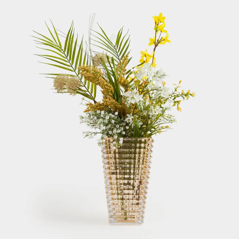 Ваза для цветов 28 см, стекло Р, янтарная, Mosaic color, image-5