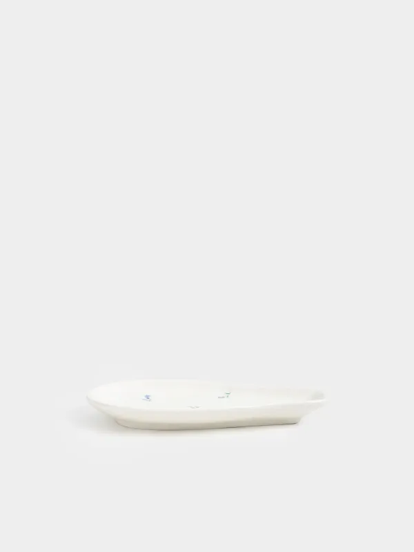 Подставка под ложку, 20 см, керамика D, молочная, Нежные цветы, El flora, image-3