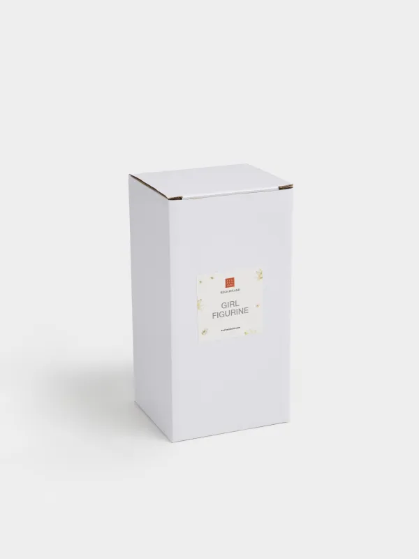 Статуэтка, 18 см, фарфор P, молочная, Девочка с цветами, Girl figurine, image-5