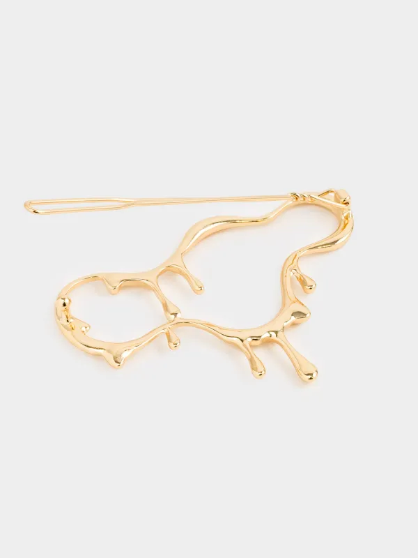 Заколка, 9 см, металл, золотистая, Jewelry, image-4