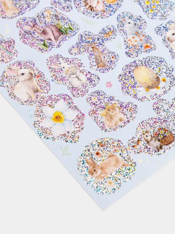 Набор наклеек для яиц, 17х10 см, 23 шт, пасхальный, с голографией, ПВХ, Пасха, Easter decal, image-2