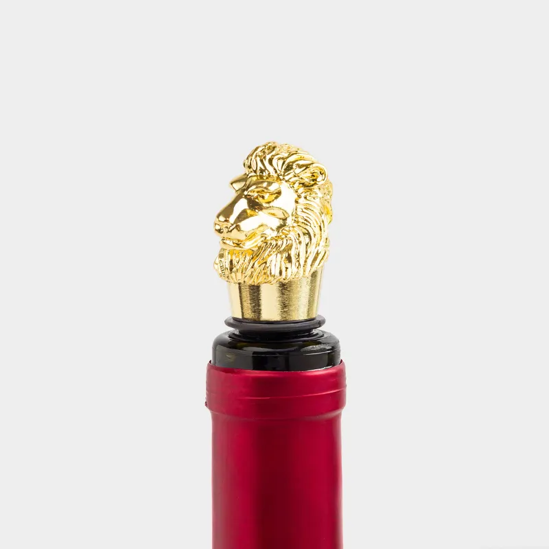 Пробка для винной бутылки, 9 см, металл, золотистая, Лев, Leo, image-3