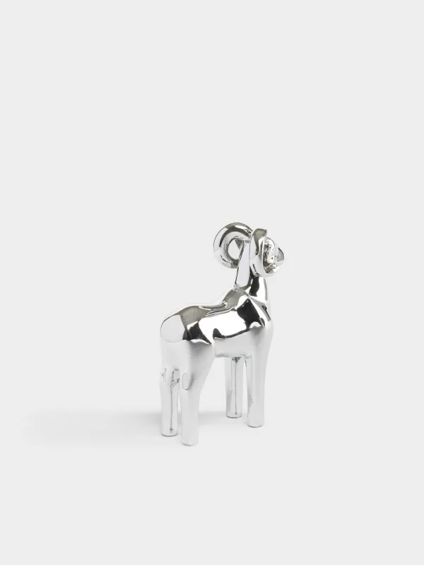 Статуэтка, 6 см, Баран, Sheep silver, image-1