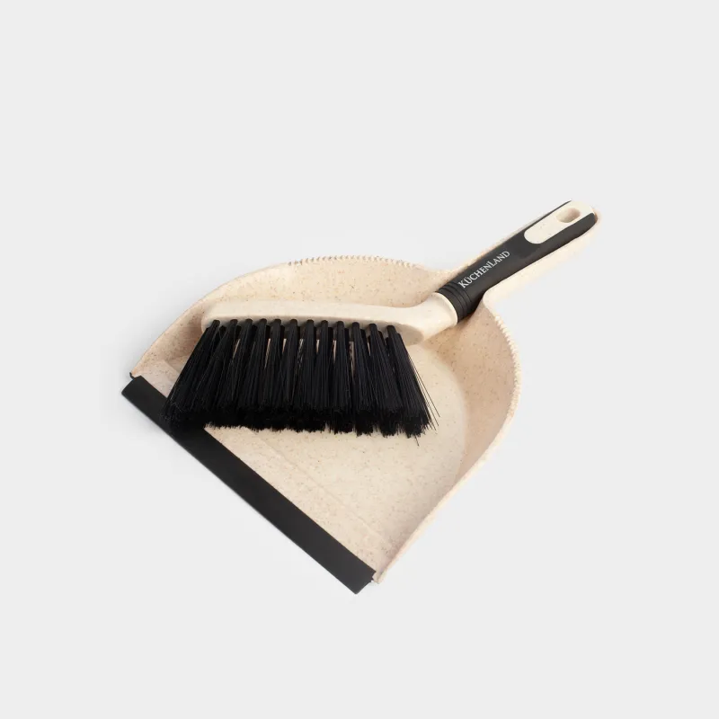 Щетка для мусора, с совком, 27 см, нейлон/пластик, черно-бежевая, Black clean new