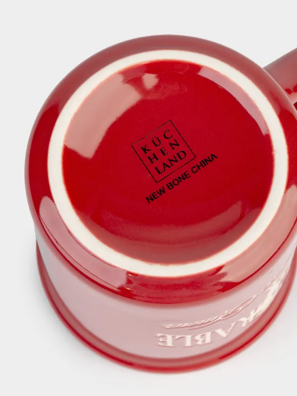 Кружка, 430 мл, фарфор N, бордово-молочная, Конь, Great horse, image-3