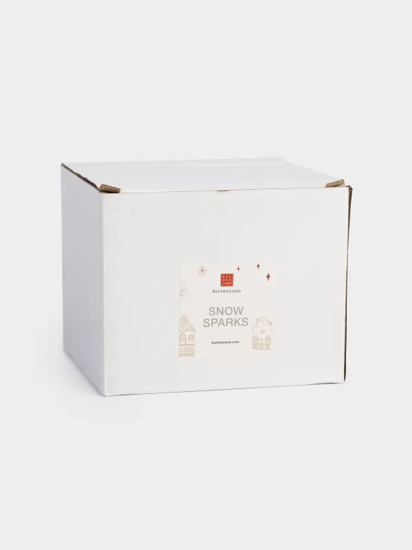 Кружка, 450 мл, керамика, молочно-золотистая, Дом с елками, Snow sparks, image-5