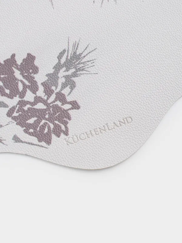 Салфетка под приборы, 37х45 см, ПВХ, фигурная, белая, Шишки на ветках, Rock print, image-4