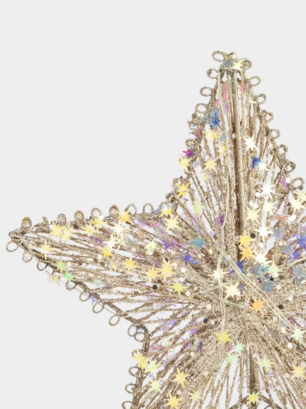 Звезда на елку, 20х25 см, полиэстер/металл, Christmas sparkle, image-1