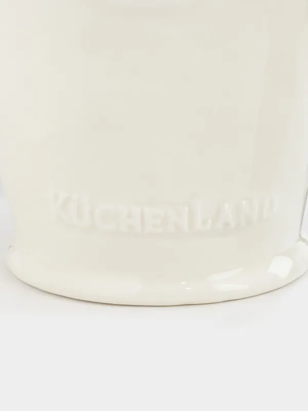 Емкость для соли, 15 см, с ложкой, керамика D, молочно-бежевая, в крапинку, Ceramo speckled, image-5