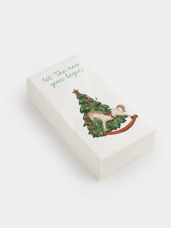 Салфетки бумажные, 33х33 см, 20 шт, Сhristmas green, image-1