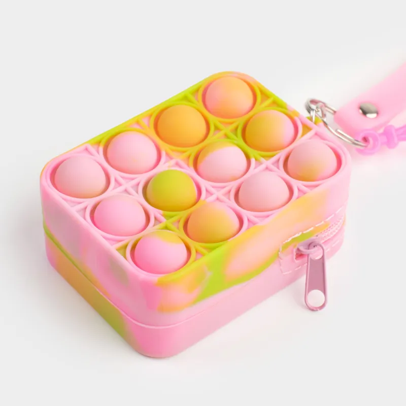 Игрушка-антистресс Pop-it, 8х5 см, силикон, цветная, Кошелек-брелок, Pop-it, image-6