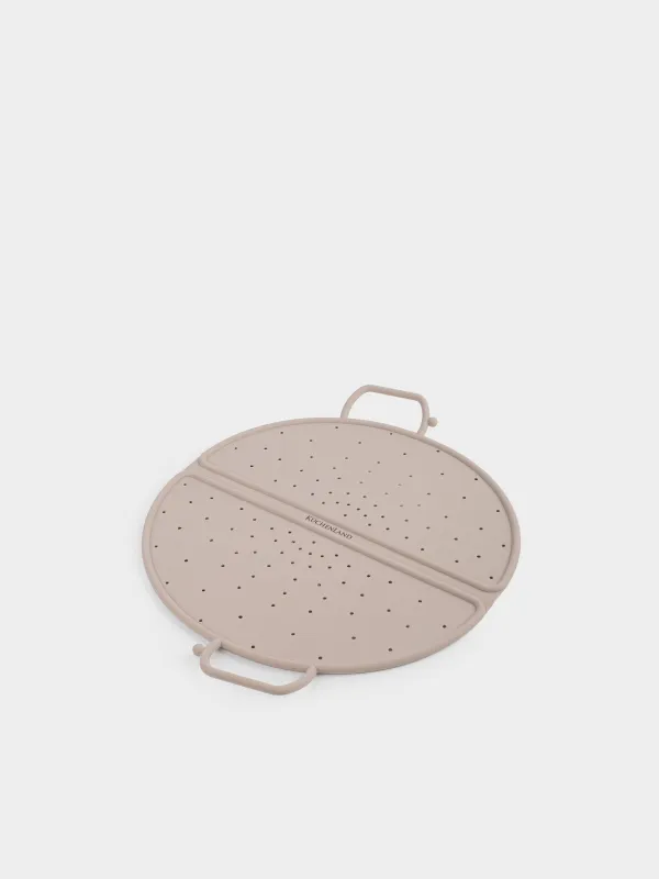 Крышка-рассекатель для сковород, 31 см, складная, силикон, серо-коричневая, Soft kitchen, image-1