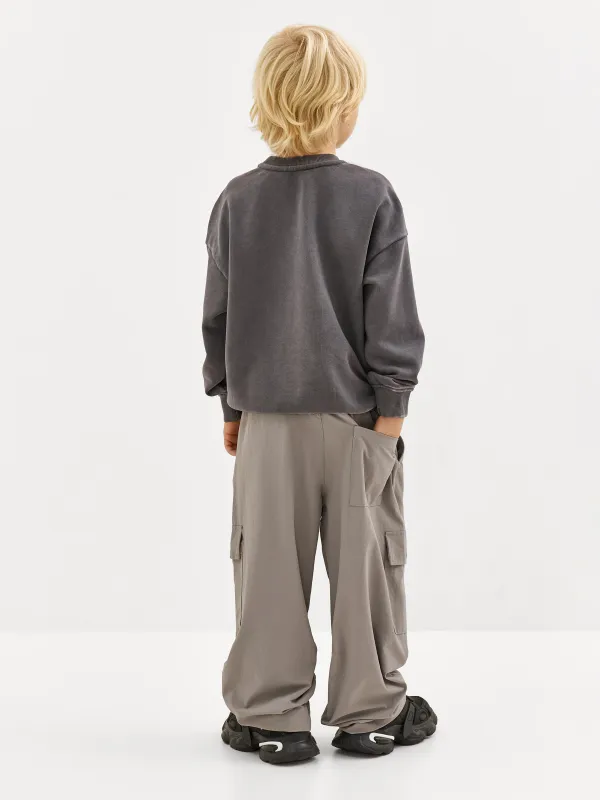 Брюки-карго, р. 98 см, для мальчиков, с вшитым ремнем, полиамид/спандекс, серые, Jamal, image-5