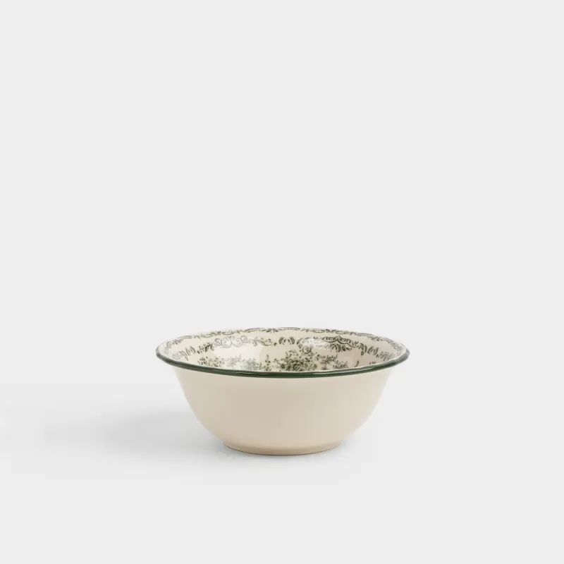 Салатник, 16x6 см, 500 мл, фарфор P, молочный, Зеленые цветы, Green lace