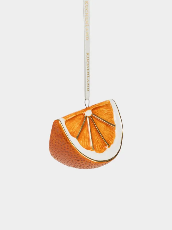 Игрушка елочная, 7x4 см, Долька апельсина, Fruits, image-1
