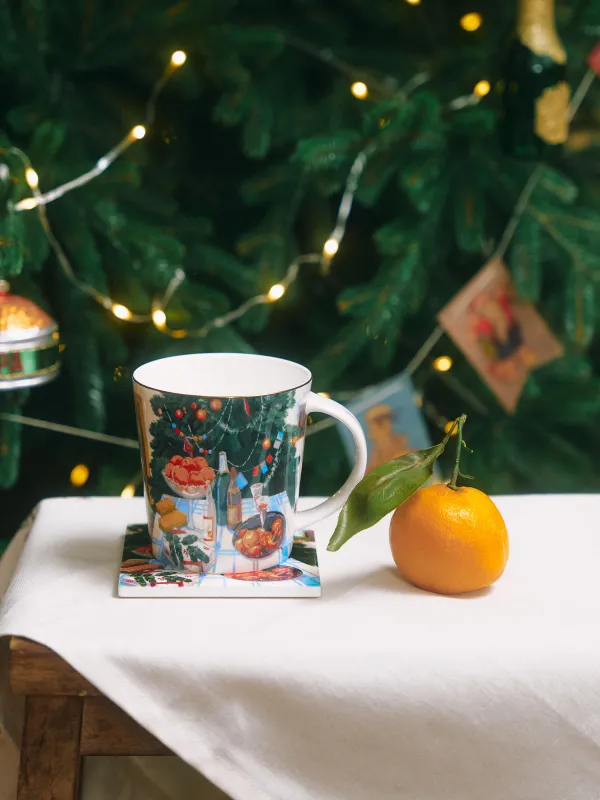 Кружка, 450 мл, фарфор F, с золотистым кантом, Застолье, Feast christmas, image-7