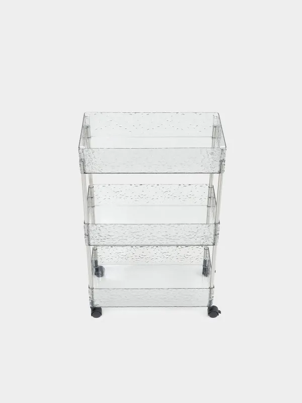 Этажерка, 3-х ярусная, 40х22х63 см, на колесах, Renaissance clear, image-5
