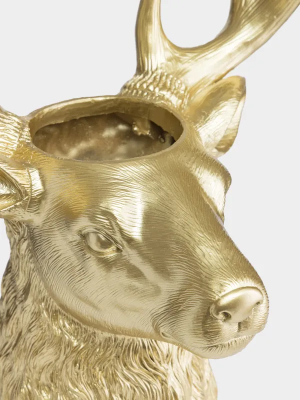Ваза декоративная, 39 см, Голова оленя, Deer gold, image-1