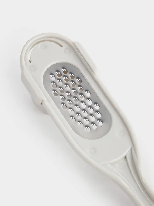 Терка для чеснока, 17 см, с держателем, сталь/пластик, серая, Soft kitchen, image-3