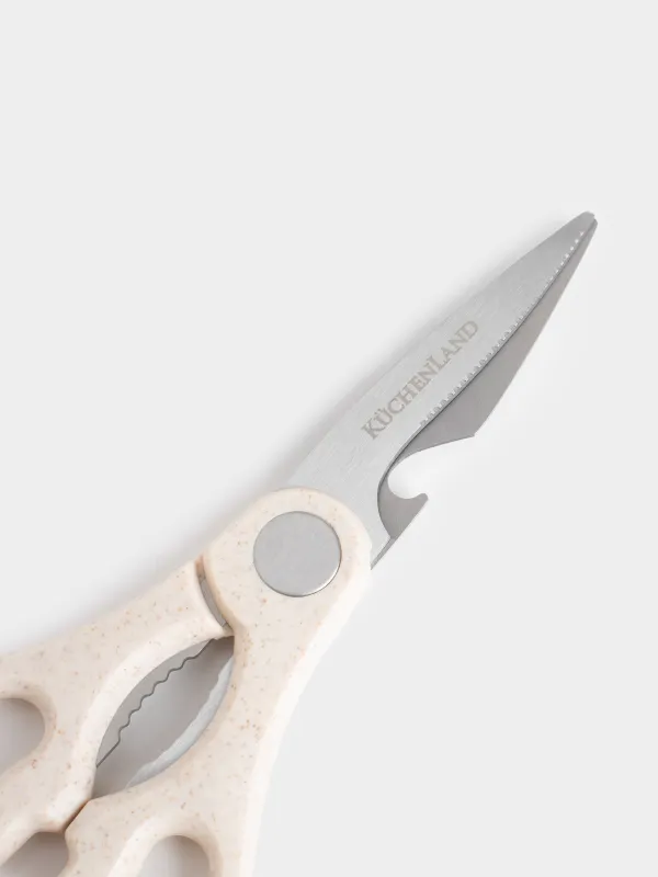 Ножницы кухонные, 20 см, сталь/пластик, бежевые, в крапинку, Soft speckled, image-2