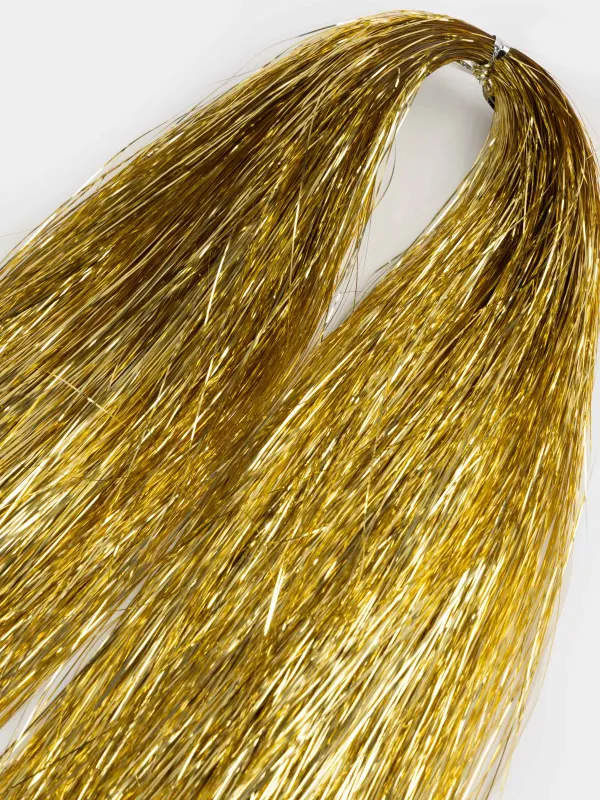 Дождик декоративный, 46 см, мишура, золотистый, Нити, Tinsel christmas, image-2