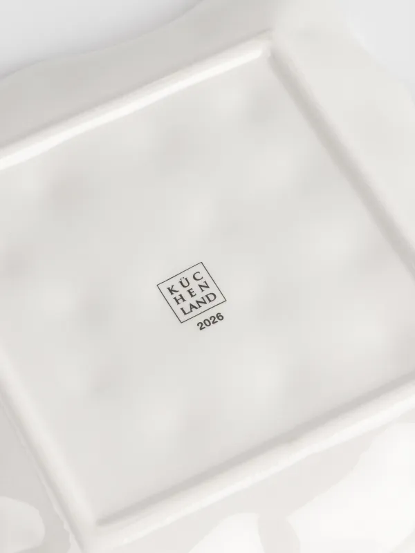 Блюдо, 22х22 см, керамика, квадратное, Лошадка с елкой, Сhristmas green, image-5