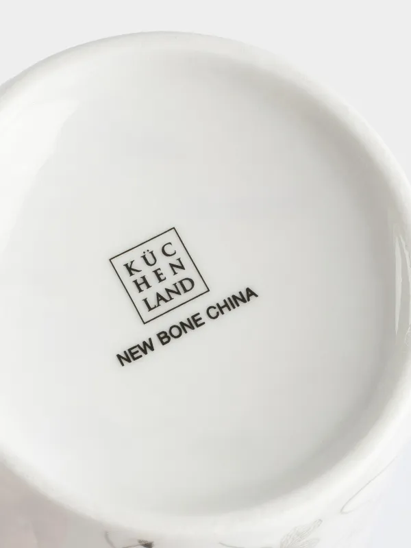 Кружка, 420 мл, фарфор N, Серые цветы, Watercolor, image-4