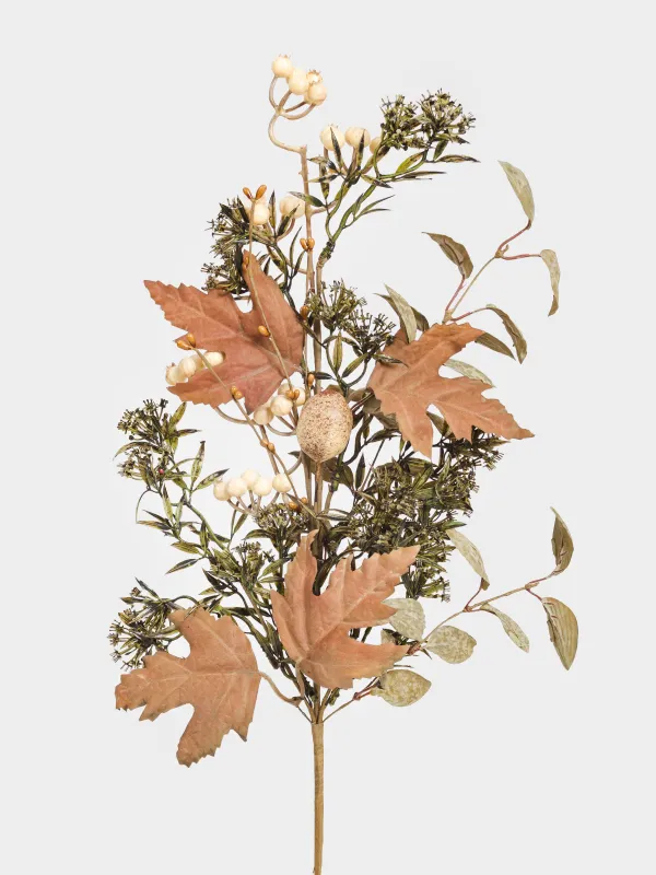Ветка декоративная, 77 см, Осенние листья, Colors autumn decor, image-1